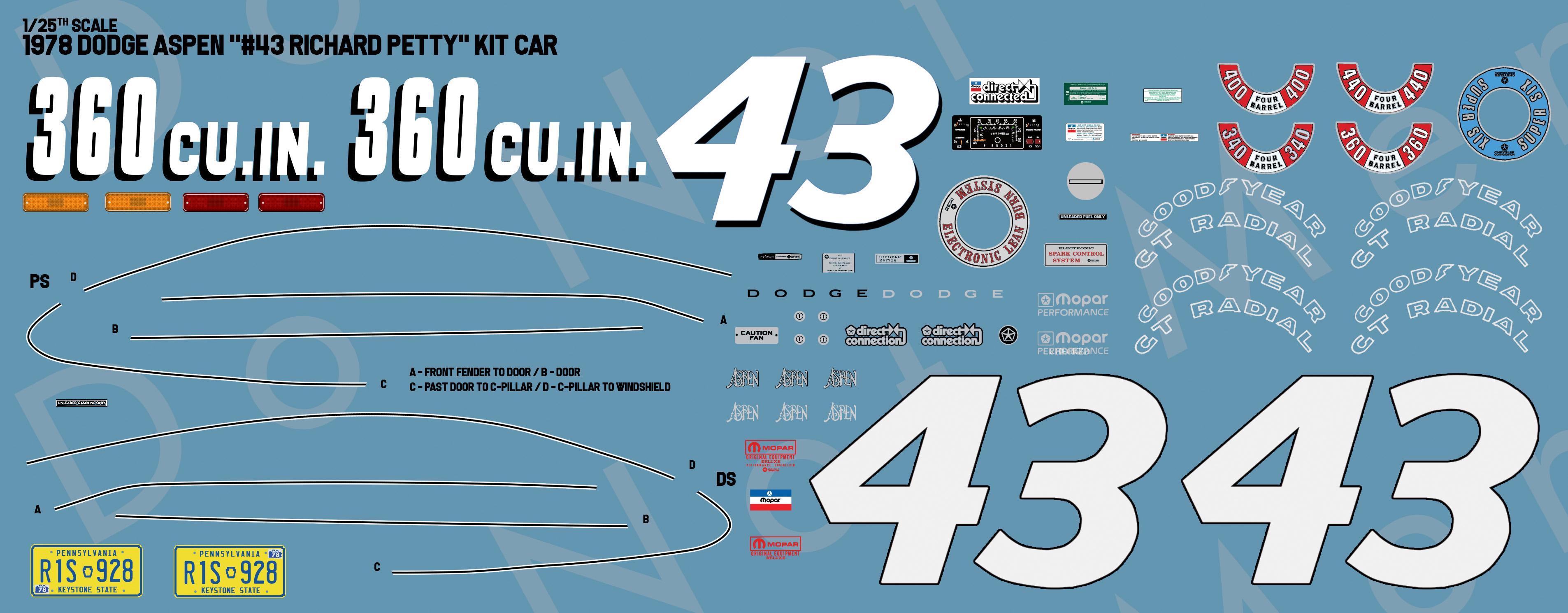 1978 Dodge Aspen #43 Richard Petty Kit Car