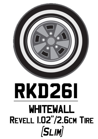 Whitewalls(Slim) – Revell 1.02”/2.6cm Unmarked Tire