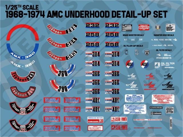 1968-1974 AMC Underhood Detail-Up Set